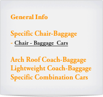 General Info

Specific Chair-Baggage
- Chair - Baggage  Cars

Arch Roof Coach-Baggage
Lightweight Coach-Baggage
Specific Combination Cars