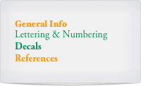 General Info
Lettering & Numbering
Decals
References